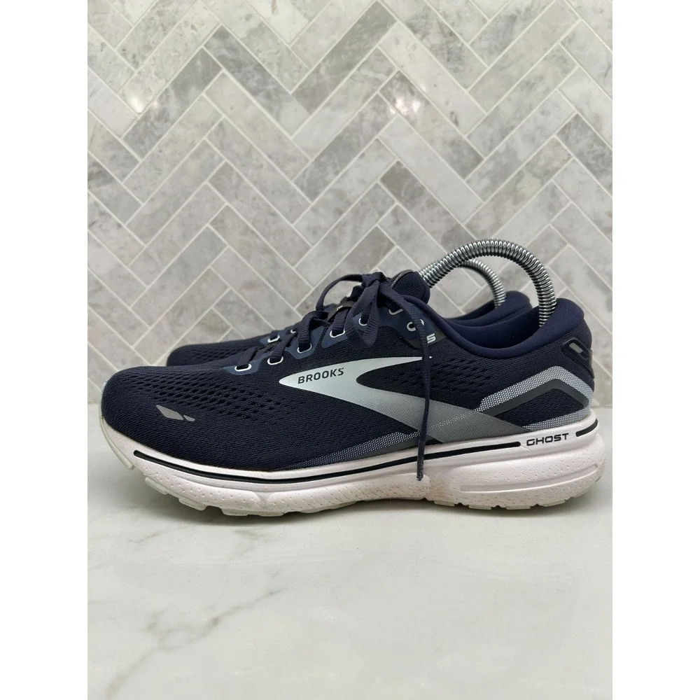 Brooks Ghost 15 Running Shoes Womens Size 9.5 D 9.5D Navy Blue Athletic Sneakers